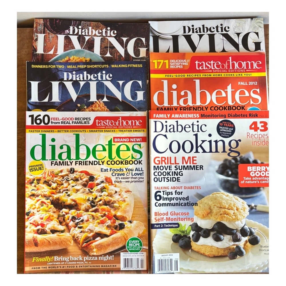 Lot of 6 Diabetic‎ Living Cooking Magazines Taste of Home 2018 2019 Cookbooks